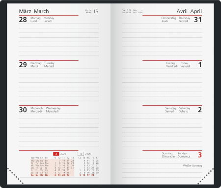 AGENDA DATATA SAPTAMANAL RIDOIDE A6 2026 COPERTA PP NEAGRA 16922906 [2]