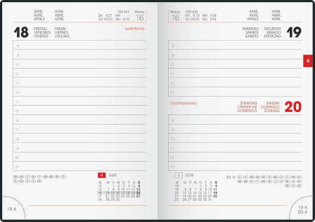 AGENDA DATATA ZILNIC A6 2026 COPERTA FLEXIBILA NEAGRA MARGINE VERDE NEON 73634906 [2]