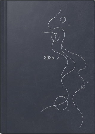 AGENDA DATATA ZILNIC MENTOR A5 2026 ALBASTRU INCHIS BUBBLES 26026806 [0]