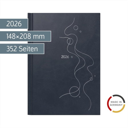 AGENDA DATATA ZILNIC MENTOR A5 2026 ALBASTRU INCHIS BUBBLES 26026806 [1]