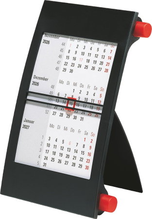 CALENDAR BIROU 2026-2027 TRIPTIC CADRU PLASTIC CU BUTON ROTATIV ROSU 38000206 [0]