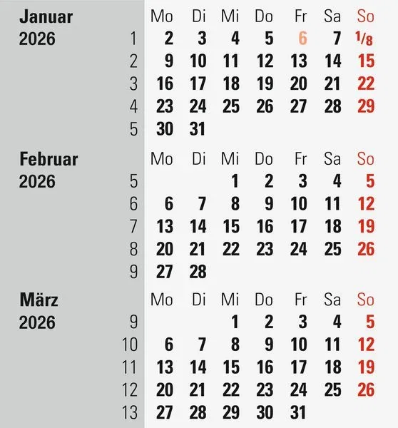 CALENDAR BIROU 2026 TRIPTIC CADRU PLASTIC CU BUTON ROTATIV NEGRU 38000906 [1]