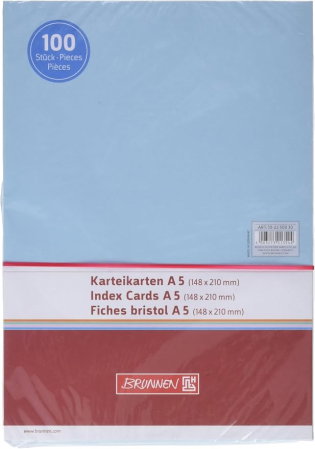 Fise Index Brunnen A5 100/Set Albastru Pastel Liniat 2250030 [1]