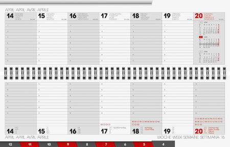 PLANNER BRUNNEN SAPTAMANAL 2026 10*33CM SPIRA, COPERTA CARTON, 3 CULORI 77701956 [2]
