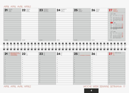PLANNER BRUNNEN SAPTAMANAL 2026 11*30CM SPIRA ROSU 77261016 [2]
