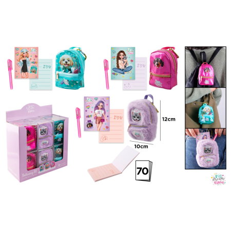Brelocuri amuzante - Breloc Mini Rucsac cu Notes și Pix Big Dream Girls BD23023