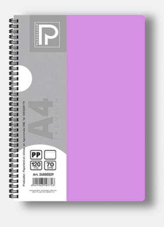 Caiet A4 120 File 70g Linii Spiră Dublă Copertă Plastic 24800029 [4]