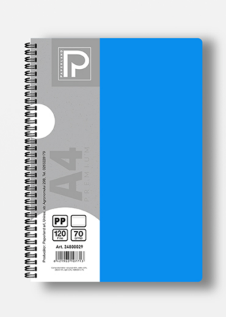 Caiet A4 120 File 70g Linii Spiră Dublă Copertă Plastic 24800029 [9]