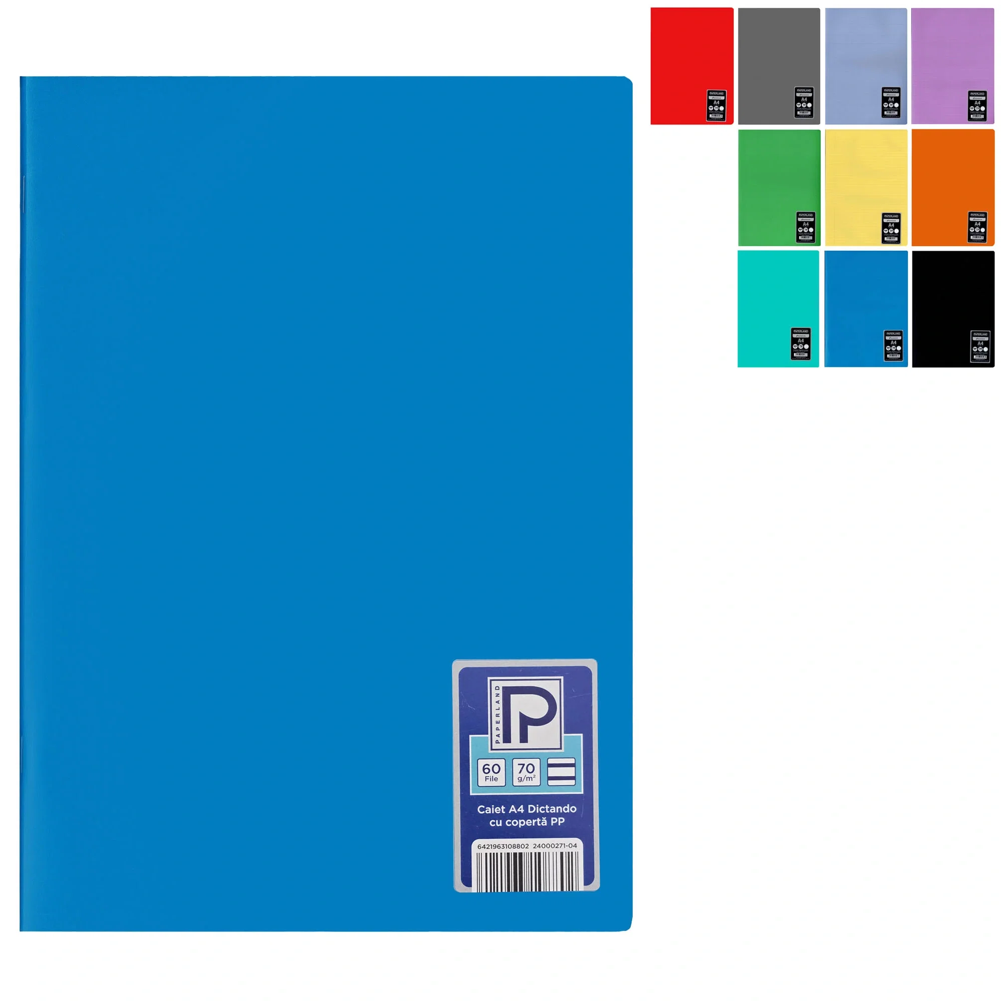 Caiete - Caiet A4 60 File Dictando Copertă Plastic Galben PAPERLAND PP400 | ipb.ro