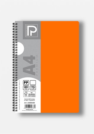 Caiet A4 80 File Velin Spirală PP Galben - Paperland Premium 24000400 [8]