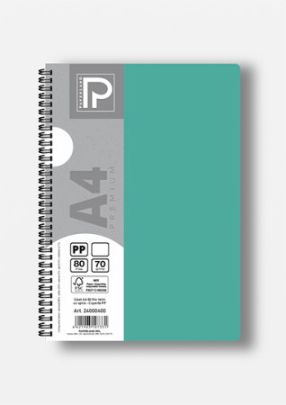 Caiet A4 80 File Velin Spirală PP Galben - Paperland Premium 24000400 [4]