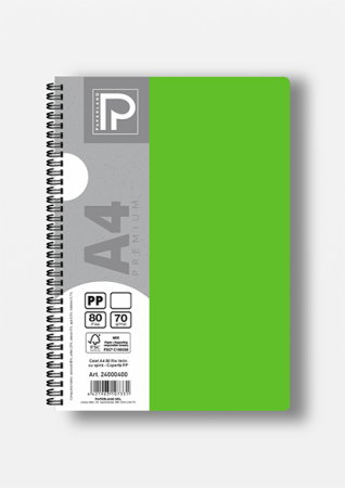 Caiet A4 80 File Velin Spirală PP Galben - Paperland Premium 24000400 [6]