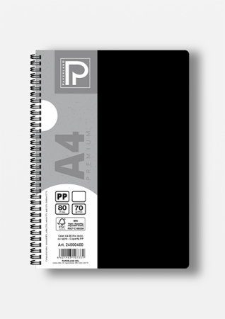 Caiet A4 80 File Velin Spirală PP Galben - Paperland Premium 24000400 [1]