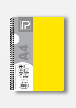 Caiet A4 80 File Velin Spirală PP Galben - Paperland Premium 24000400 [7]