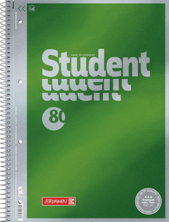 Caiete scolare - Caiet A4 80F Spiră și Perforații Premium Verde Velin 1069140