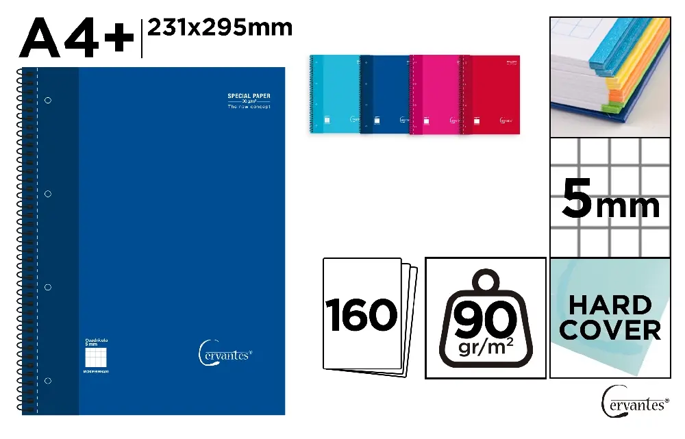 Caiete - CAIET A4+ IPB 160F SPIRA COPERTA CARTON, PATRATELE PB141