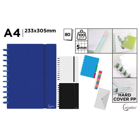 Caiete scolare - Caiet A4 IPB PP Spiralat 80f 100gr Patratele CE001-1