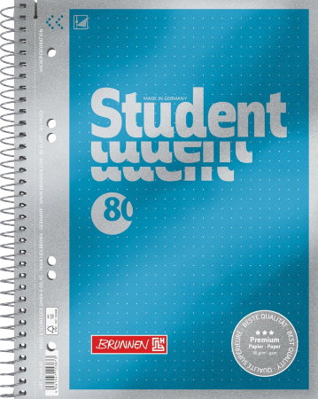 Caiete - Caiet A5 80F Spirală Dotted BRUNNEN Premium Blue
