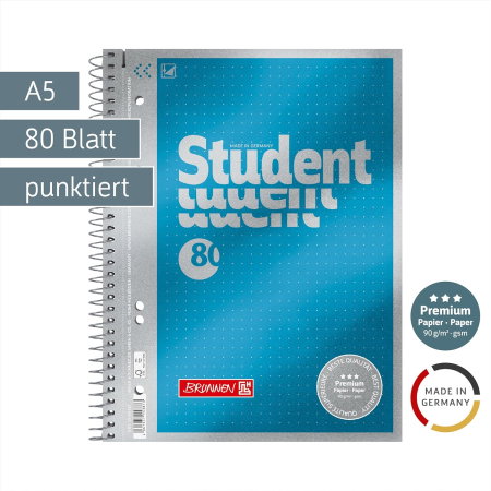 Caiet A5 80F Spirală Dotted BRUNNEN Premium Blue [2]