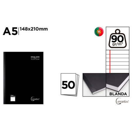 Caiete scolare - Caiet A5 IPB 50F 90g Negru Linii CE015