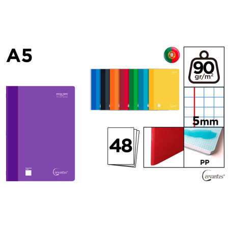 Caiete scolare - Caiet A5 IPB PP 48F 90g Pătrățele Diverse Culori CE005-1