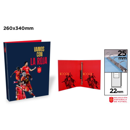 Mape Birou/ Dosare Scolare - Caiet Mecanic A4 4 Inele 2.5cm Fotbal Naționala Spaniei RF001-01 - Oficial Licențiat | ipb.ro