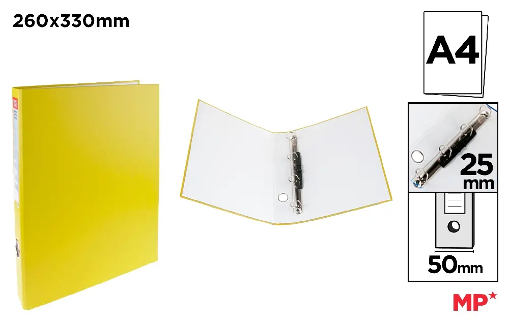 Caiete mecanice A4 - CAIET MECANIC A4 IPB 5CM 4 INELE GALBEN PC140-06