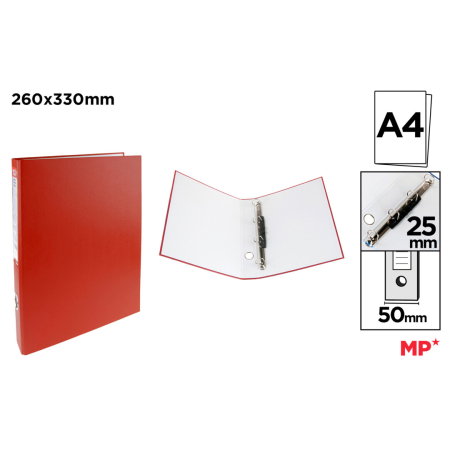RECHIZITE PENTRU STUDENTI - Caiet Mecanic A4 IPB 5cm 4 Inele Rosu PC140-04