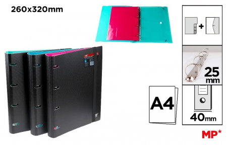 Caiete mecanice A4 - CAIET MECANIC IPB A4 2.5CM 4 INELE CU SEPARATOARE SI MAPA DOCUMENTE PC474-1