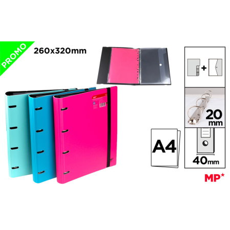 ORGANIZARE SI ARHIVARE - Caiet Mecanic A4 2.5cm 4 Inele Separatoare Mapa PC474-3