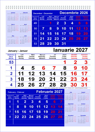 Calendare 2027 - CALENDAR TRIPTIC PERETE 2027 21400026