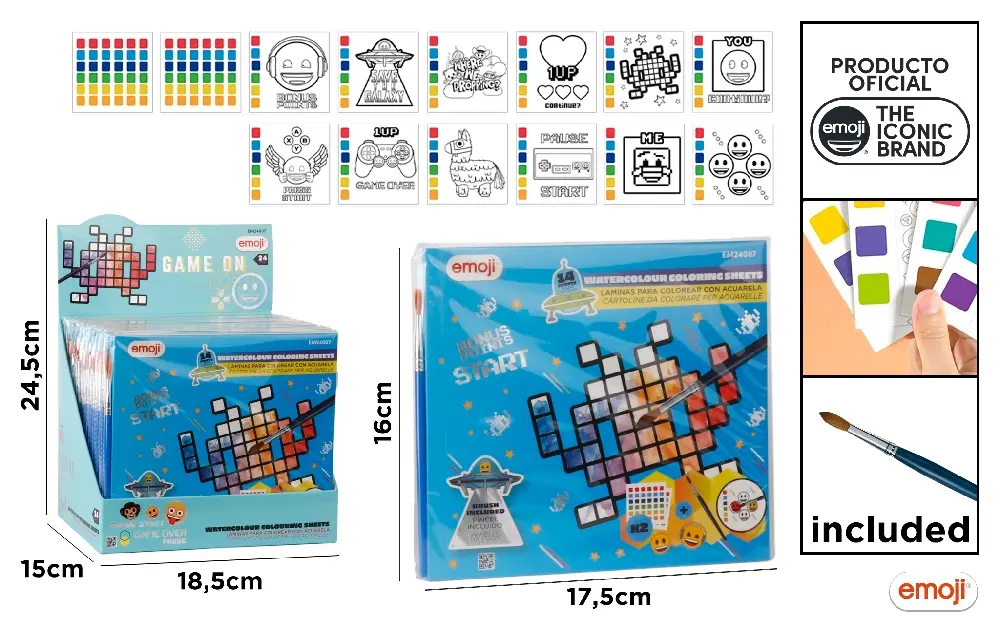 idei de Cadouri Craciun - CARTE DE COLORAT SI PICTAT IPB 6 CULORI/SET + PENSULA EMOJI EM24007