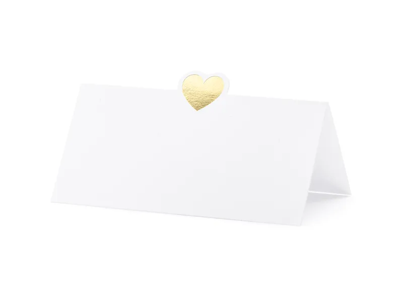 Articole Nunta, Bridal Party - Place Cards Inimă Aurie 10x5cm 10buc WS10-019ME