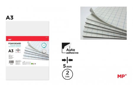 FINE ARTS&GRAPHICS - CARTON MOUSSE IPB ADEZIV A3 5MM 2/SET ALB PN737