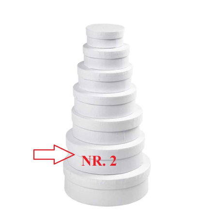 Cutii cadouri - CC CUTIE ALBA CARTON ROTUNDA D:18.5*H:6,5CM NR.2 26421