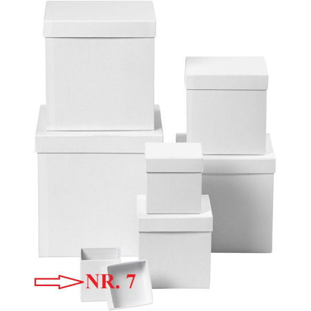 Cutii cadouri - CUTIE PATRATA CARTON ALB 7.5*7.5*7.5CM NR.7 50437