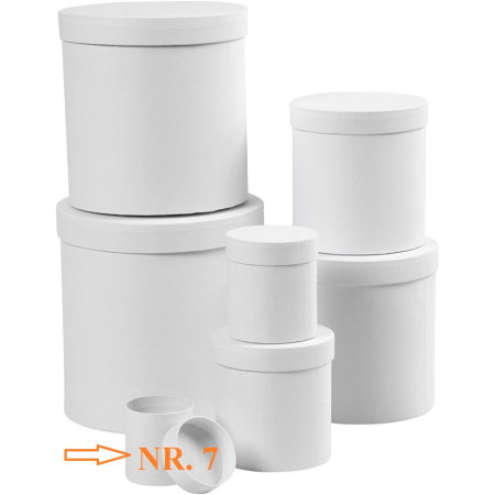 Cutii cadouri - CUTIE ROTUNDA CARTON ALB D:7*H:7,5CM NR.7 50438
