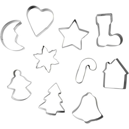 Perforatoare/ Sabloane cu forme de Craciun - FORME METAL Cookie Cutters, Christmas Shapes, 3-5.7cm, 10 pc 782909