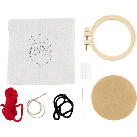 MINI KIT CREATIV CRACIUN DECORATIUNI SUSPENDATE BRODATE MOS CRACIUN 977489 [2]