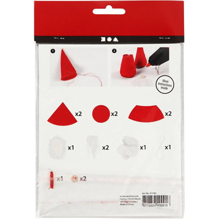 MINI KIT CREATIV CRACIUN GNOM SCANDINAV VELUR ROSU 977401 [3]