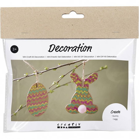 Selecție Articole Paște la Super Preț - CC MINI KIT CREATIV DECORARE FIGURINE DIN CARTON SUSPENDATE PASTE 977682