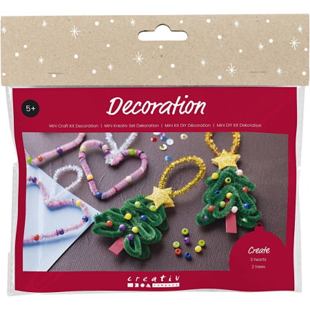 Seturi creative Christmas - MINI KIT CREATIV DECORATIUNI SUSPENDATE INIMIOARE SI BRAZI DE CRACIUN 977706