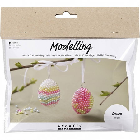 Selecție Articole Paște la Super Preț - CC MINI KIT CREATIV MODELARE OUA DE PASTE SUSPENDATE DIN POLISTIREN SI MARGELE 977662