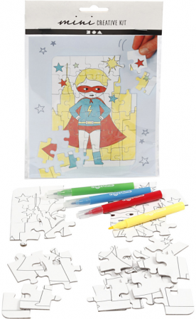 CC MINI KIT CREATIV PUZZLE DIN CARTON SUPER EROI SI 4 MINI MARKERE 977212 [0]