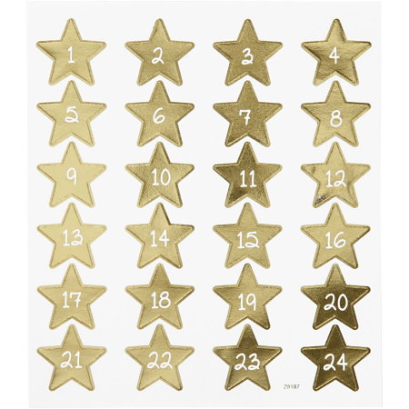 STICKER DECOR ADVENT NUMBERS GOLD 291871 [2]