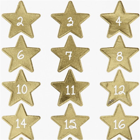 STICKER DECOR ADVENT NUMBERS GOLD 291871 [0]