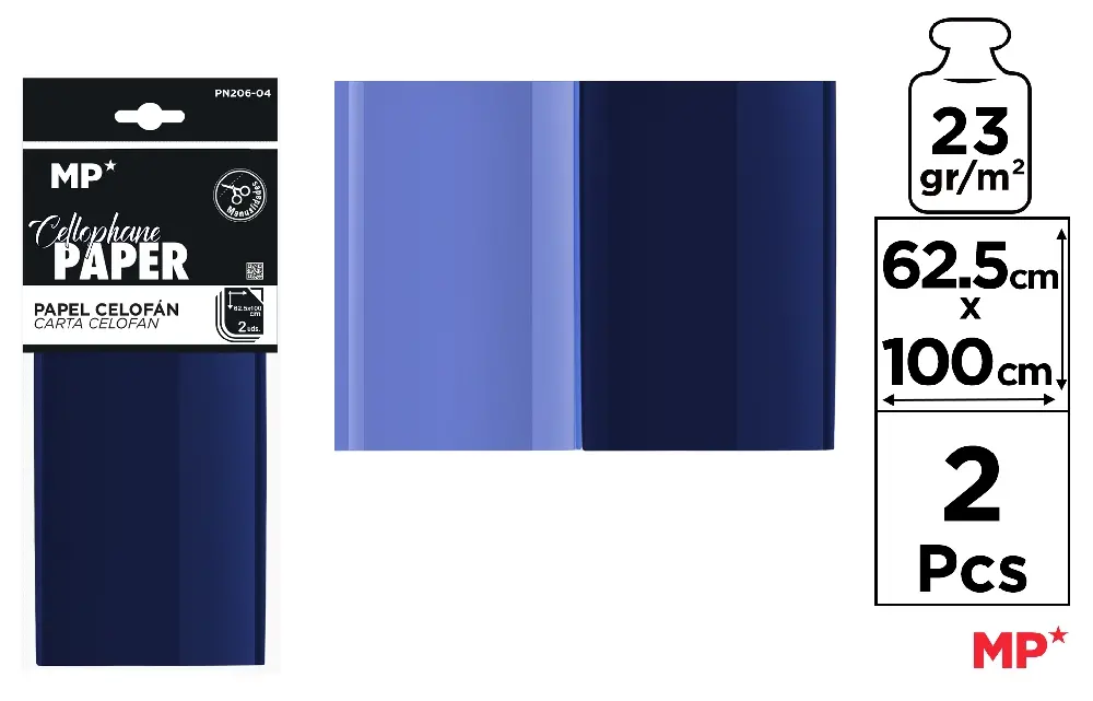 Celofan pentru flori - CELOFAN IPB 62.5*100CM 2/SET ALBASTRU PN206-04