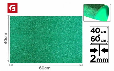 Moosgummi/ Foi Gumate - COALA GUMATA GLITTER IPB 40*60CM BIODEGRADABILA VERDE PN595-16