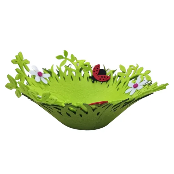 DE SEZON - COS PASTE DIN FETRU CU DECORATIUNI 18*10*9CM