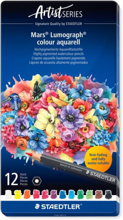 PICTURA SI ARTA - Creioane Colorate 12/Set Staedtler Mars Lumograph Aquarell 104-M12